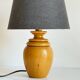 Lampe bois massif et tissu vintage