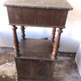 Wooden and marble bedside table