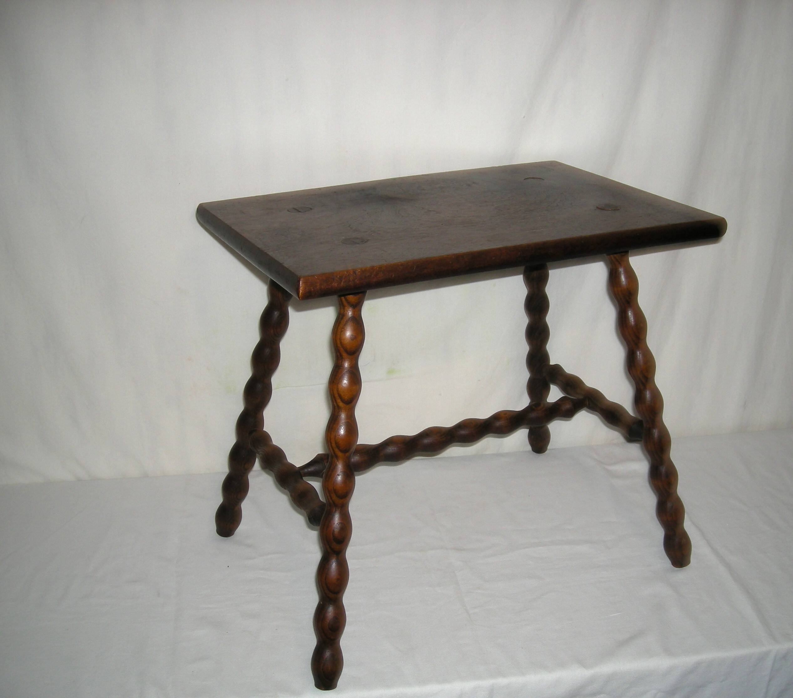 Turned wood coffee table