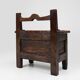 Antique French Wooden Stool with Storage