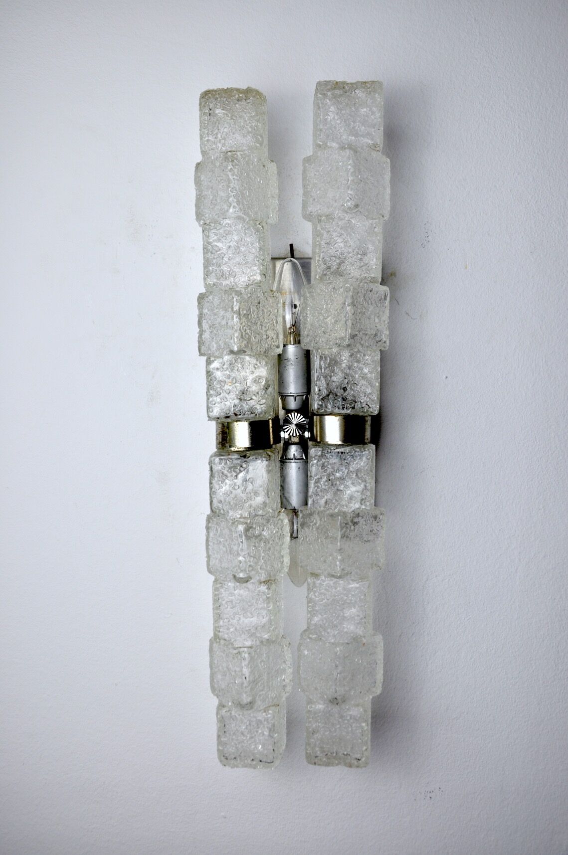 Applique Murano, glaçons givrés, Italie, 1970