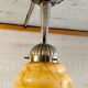Art Deco opaline marbled globe suspension and aluminium mount - mid 20th century.