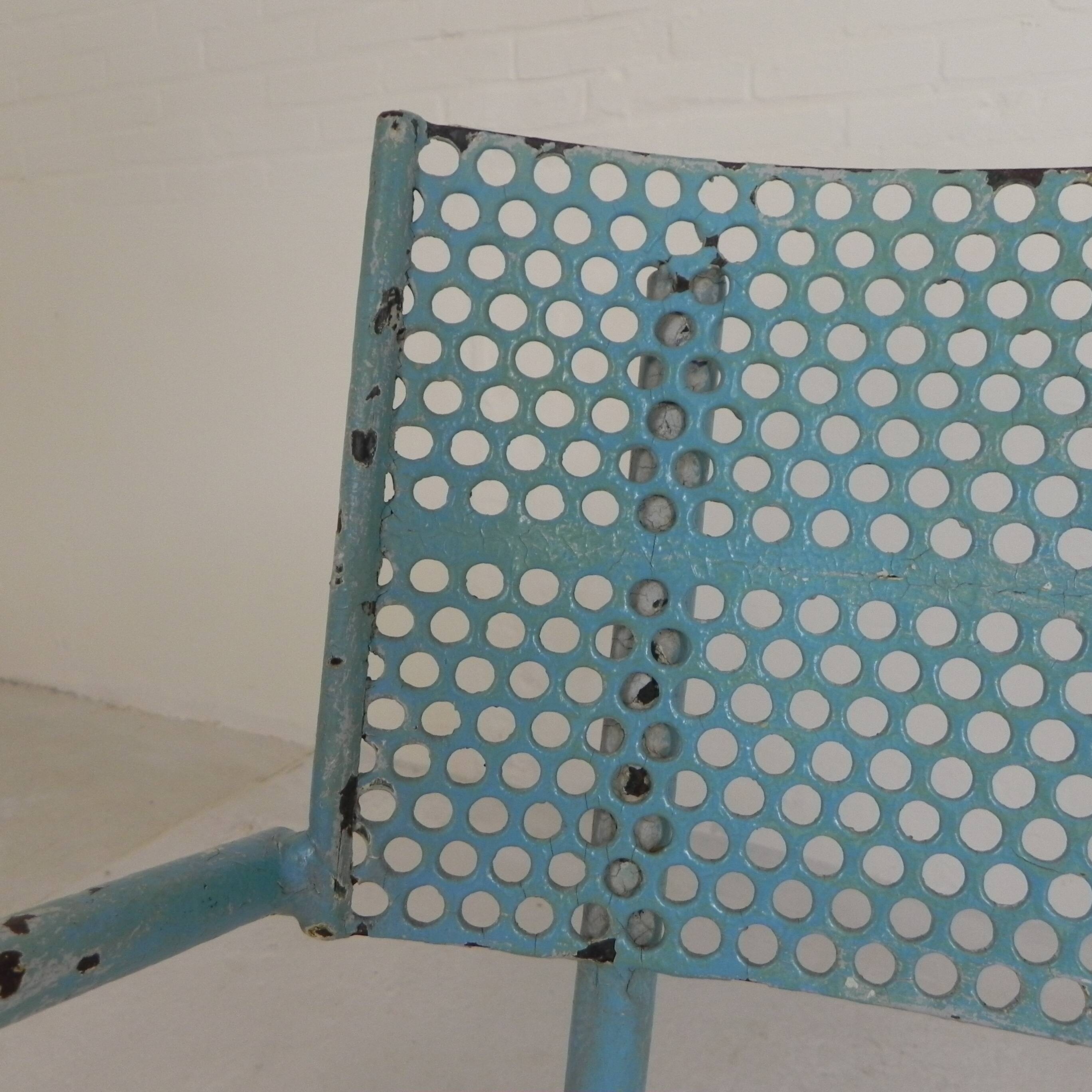 Lot de 2 chaises de jardin industrielles en acier avec accoudoirs, années 1950