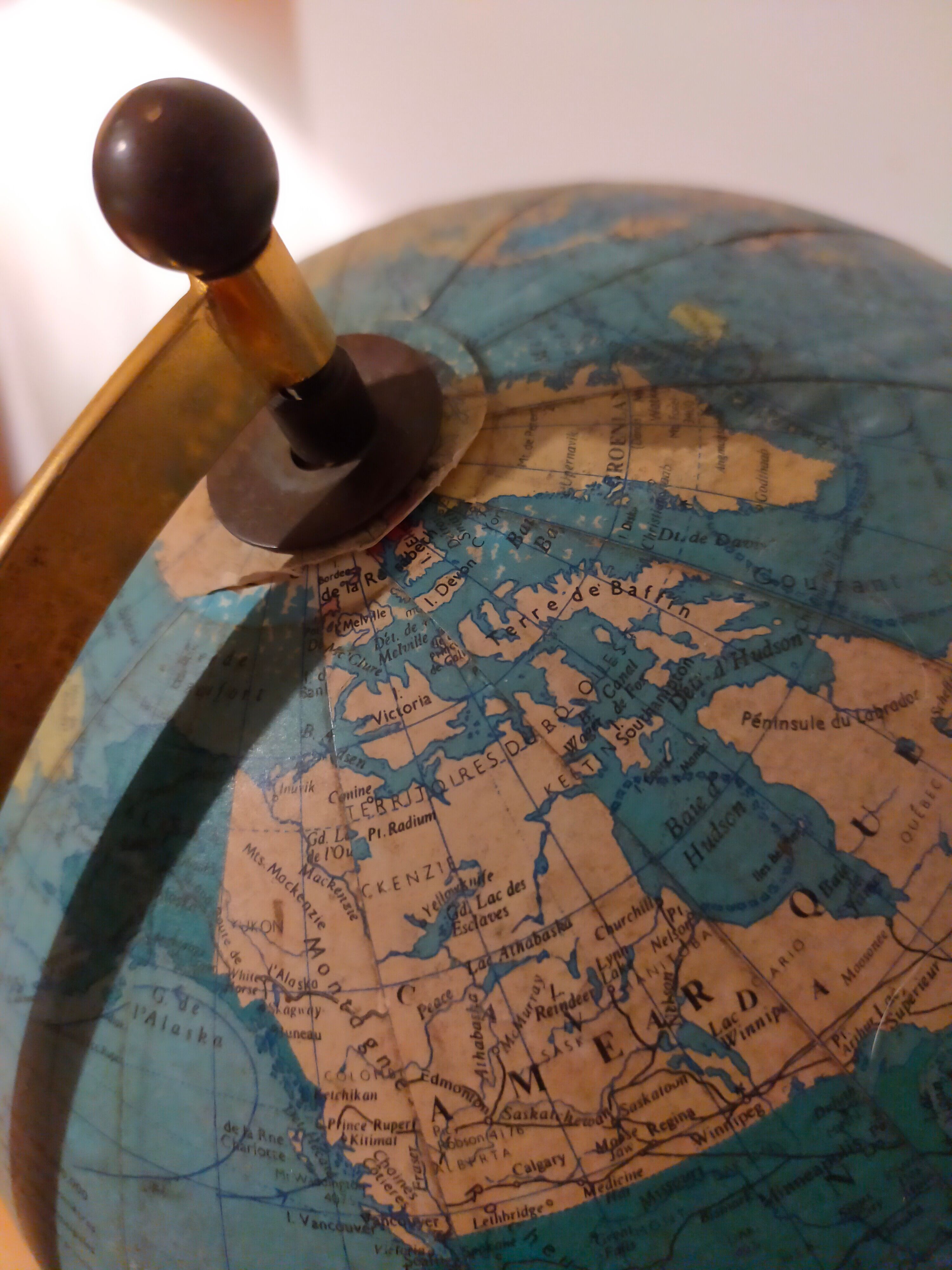 Vintage globe maps taride brass support 60s