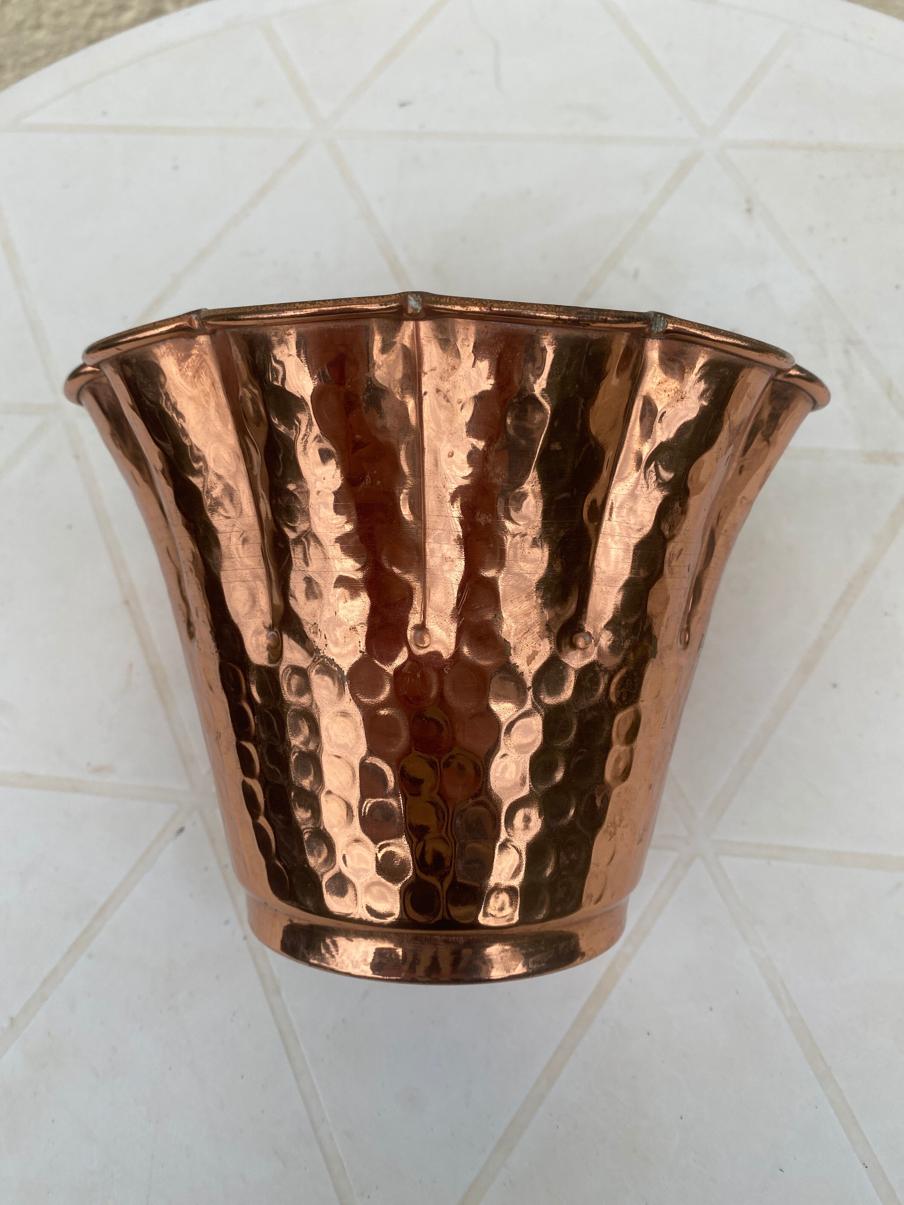 Copper pot cover Lecellier Villedieu vintage