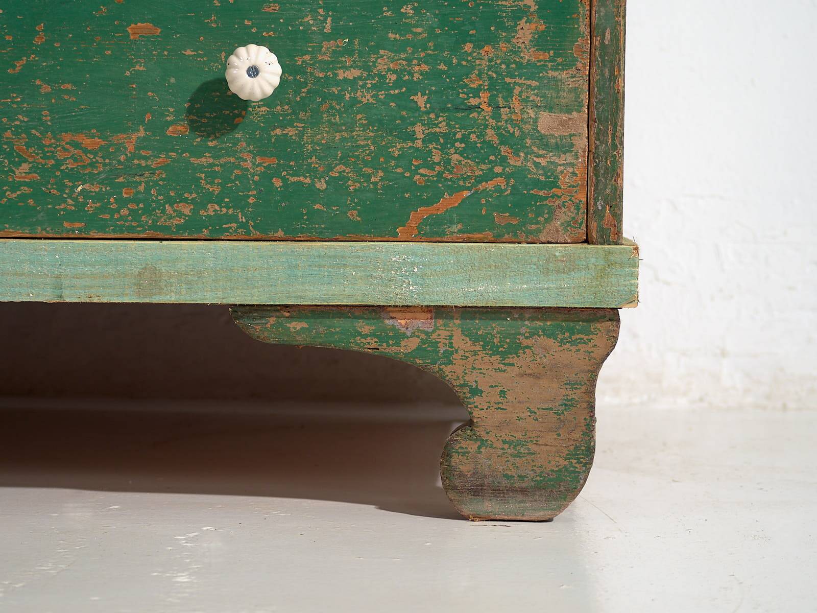 Large antique chest of drawers with green patina (c.1940) #62