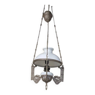 Antico lampadario, stile Liberty, con saliscendi
