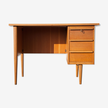 Bureau vintage, bois clair de type scandinave