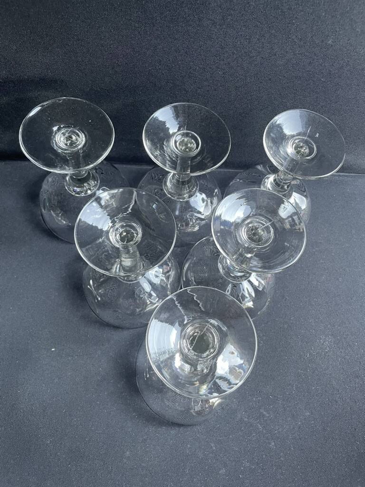 6 old champagne glasses – Blown glass