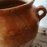 Old yellow glazed jam jar from the South West