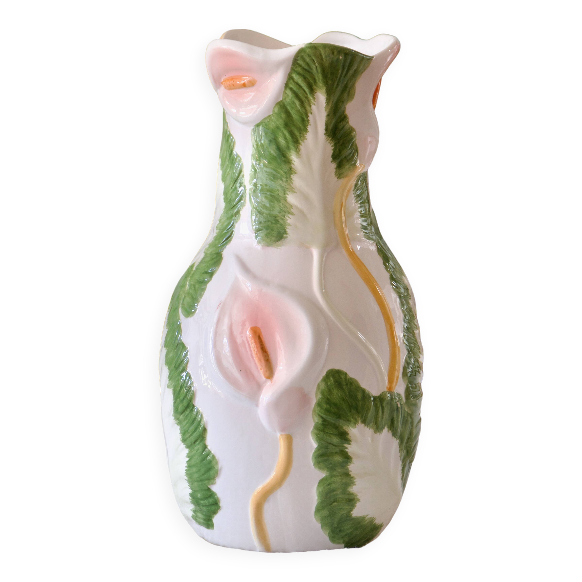 Large slip vase of Arum flowers