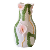 Grand vase en barbotine fleurs d'Arums