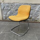 Chaise de bureau des années soixante-dix au pied en acier chromé