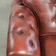 Brown cow leather Chesterfield armchair in a unique design