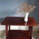 Vintage TV table with casters and 2 shelves years 60 varnished