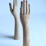 Wooden glove display mannequin hands, 1930s, set of 2.