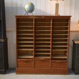 Wooden notary cabinet with shutter from the brand "Au vieux chêne" 1950's