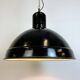 Suspension industrielle en émail noir, 1950s