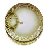 Pair in barbotine with fish decor