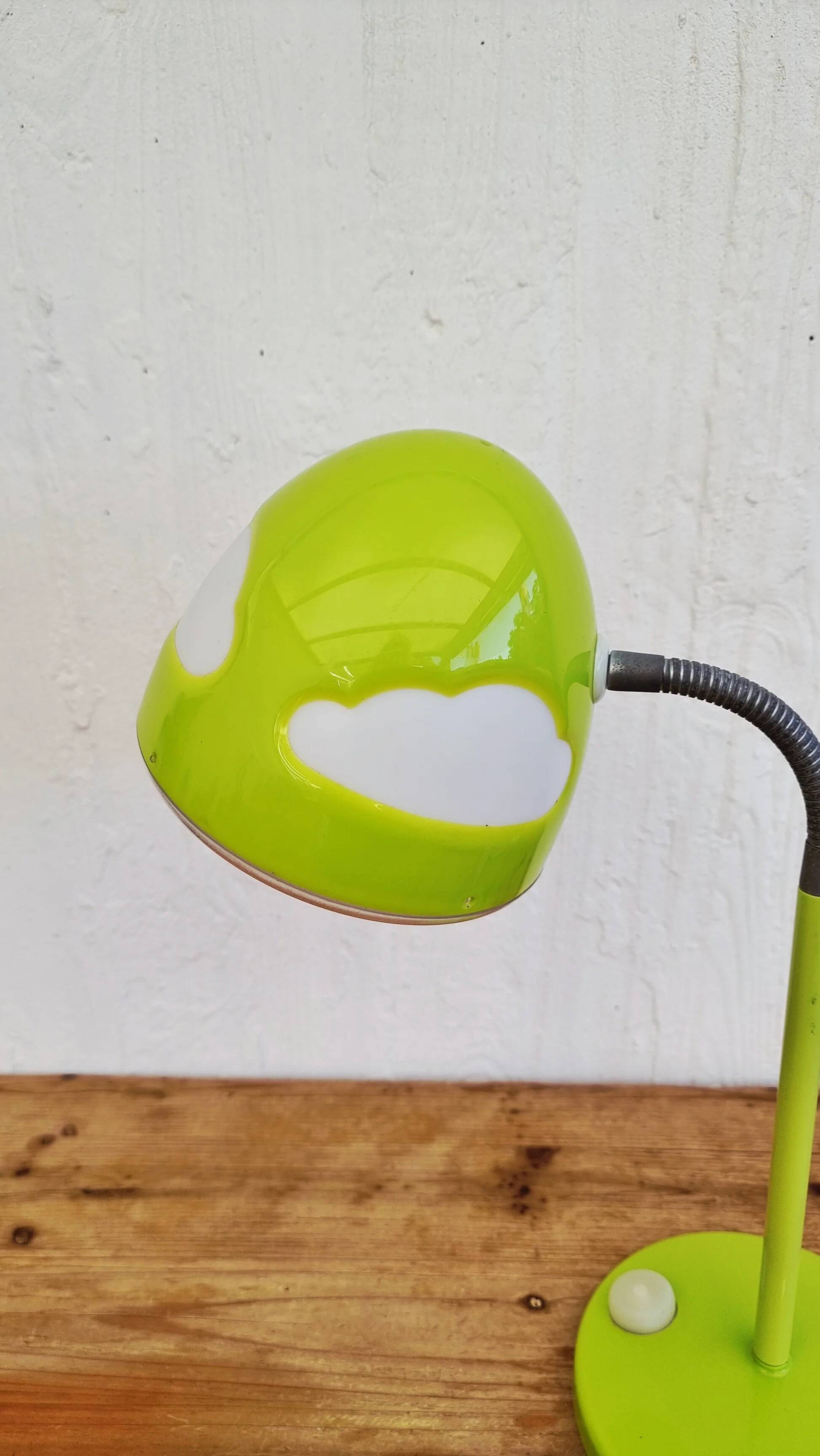 IKEA SKOJIG green desk lamp with vintage cloud pattern