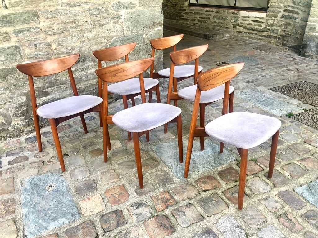 Set of six Harry Ostergaard chairs for Randers Mobelfabrick Denmark 1960
