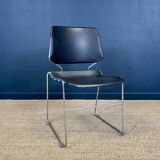 Lot of 39 Matrix T.Tolleson for Krueger chairs black and chrome 70s USA