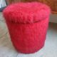 Vintage faux fur pouf