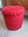 Vintage faux fur pouf