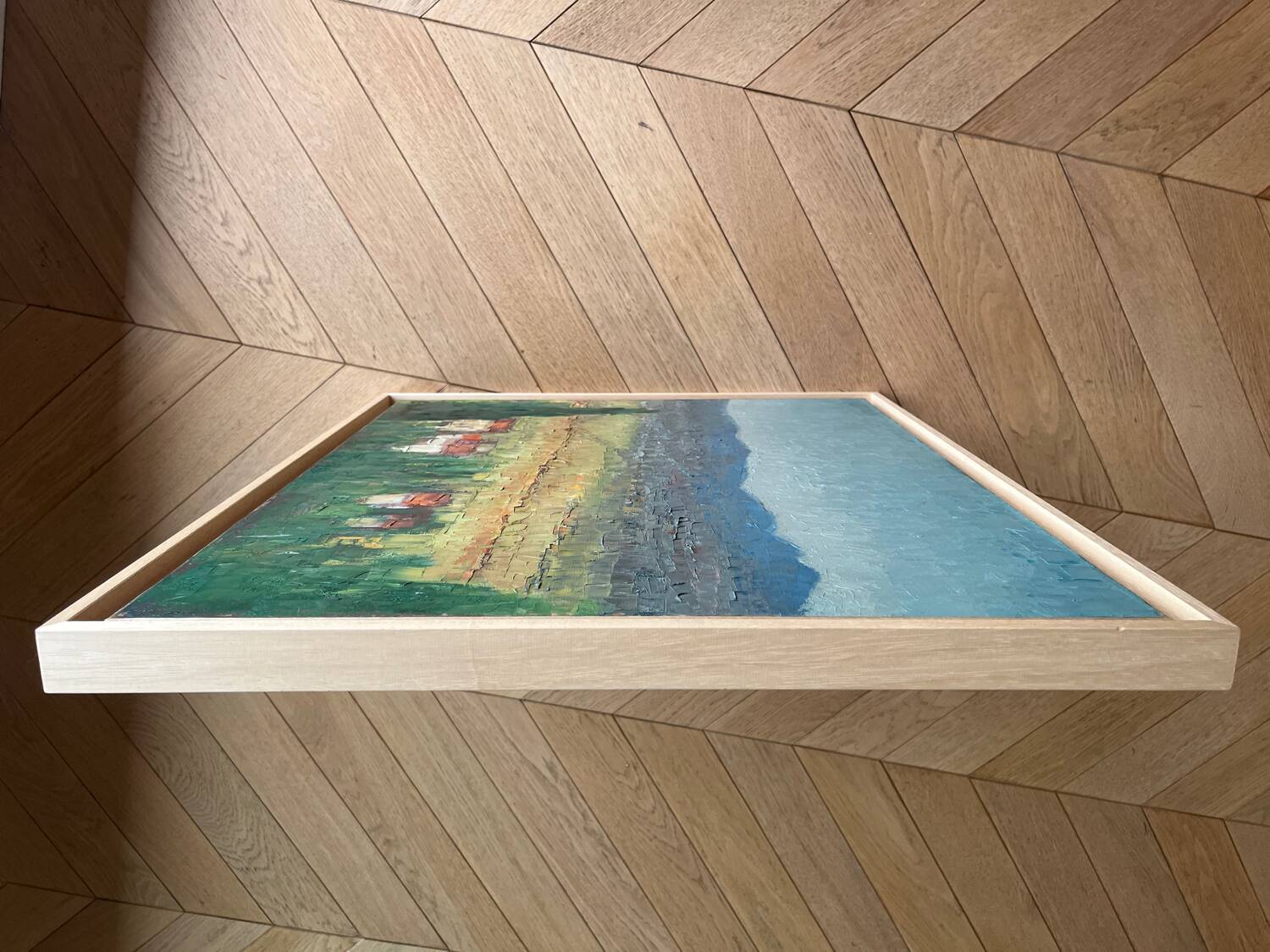 Blue and yellow hills, oil on canvas signed