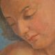 Old painting portrait nude woman oil on panel