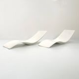Paire de Transats par Charles Zublena pour Les Plastiques de Bourgogne, 60