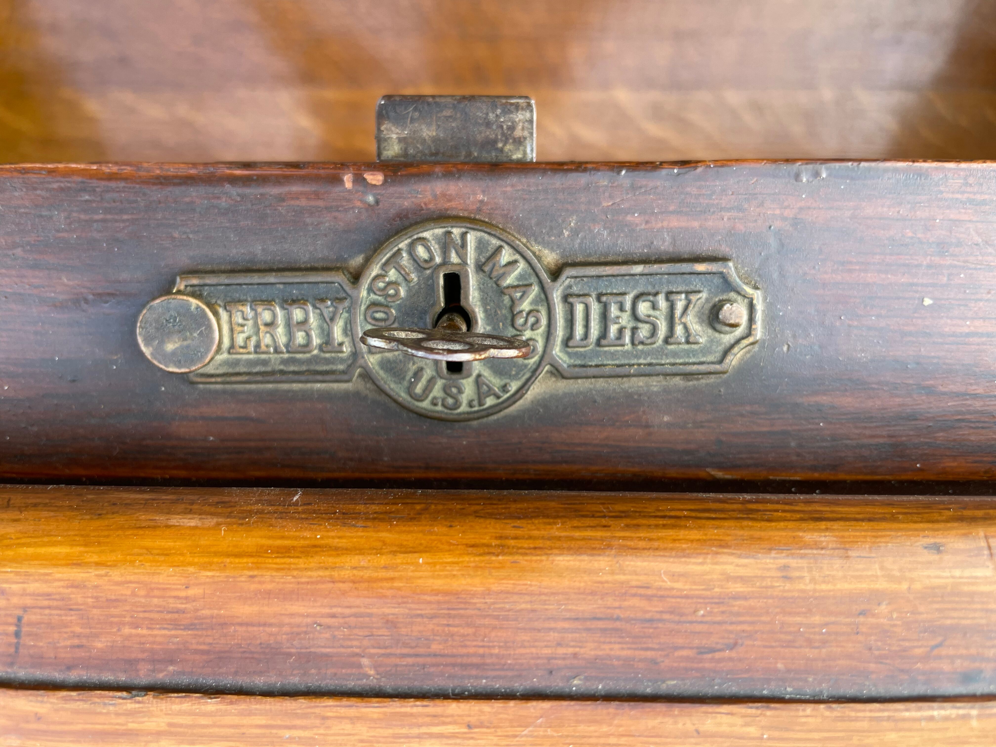 Old desk derby desk usa 1930 with cylinder curtain