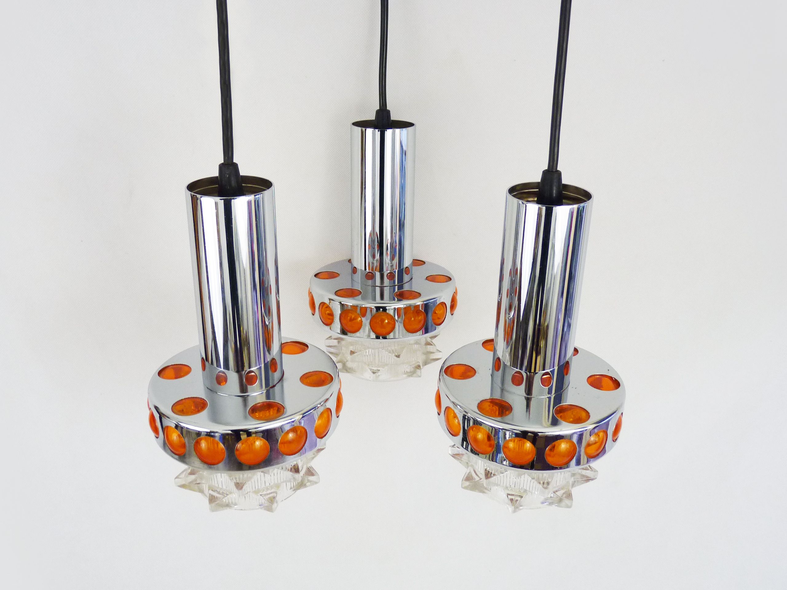Suspension waterfall vintage Raak Amsterdam Holland chrome polished glass chiseled. Year 70