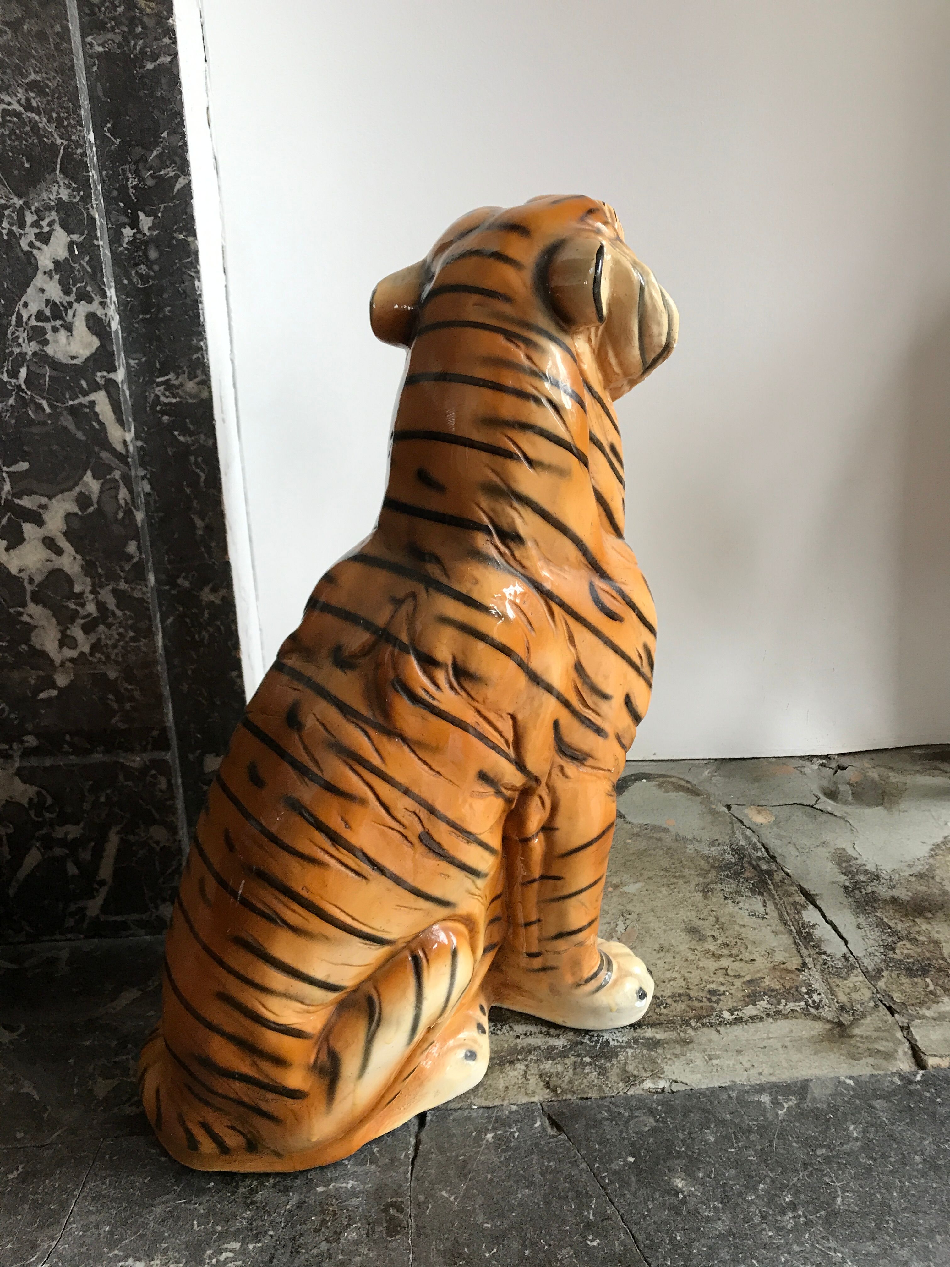 Tiger in earthenware