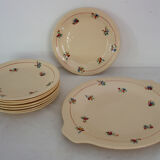 8 dessert plates with presentation dish, Béarn model, Orchies