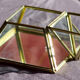 4 old glass, brass and mirror jewellery boxes