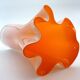 Murano handkerchief vase, blown glass, 1960s design, white and orange.