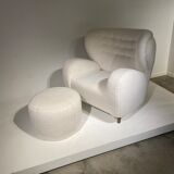 Lounge chair by Märta Blomstedt and matching footstool
