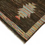 Handmade Tribal Decorative 173 cm x 238 cm Brown Wool Carpet