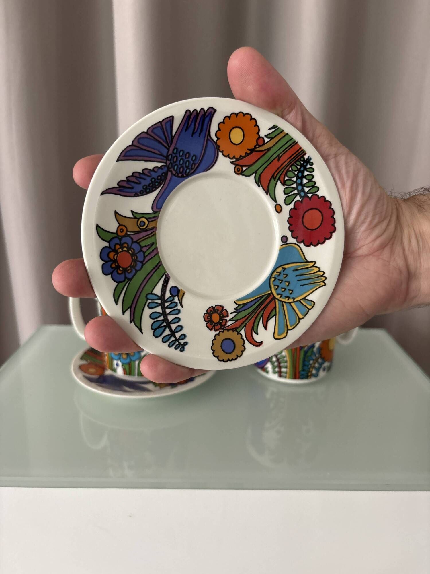 Vintage Villeroy & Boch Acapulco Coffee Cup & Saucer Set | Pair | 1970s