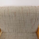 Set of 2 vintage fireside chairs in pine and fabric from the 70s