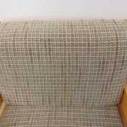 Set of 2 vintage fireside chairs in pine and fabric from the 70s