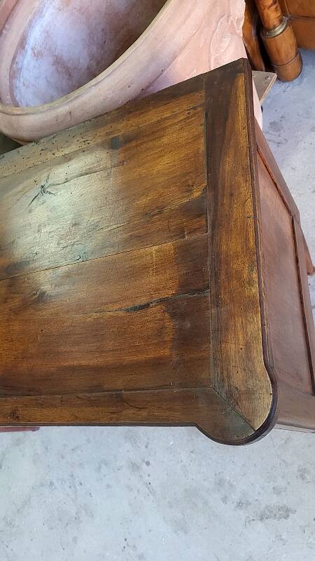 LOUIS XVI COMMODE WITH 2 DRAWERS IN SOLID WALNUT FROM THE 19TH CENTURY