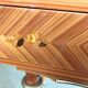 Chevet table in bois massive drawer decor de marquetry and fleur - vintage 60/70 years