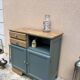 Buffet base Mado renovated green Galane and wood