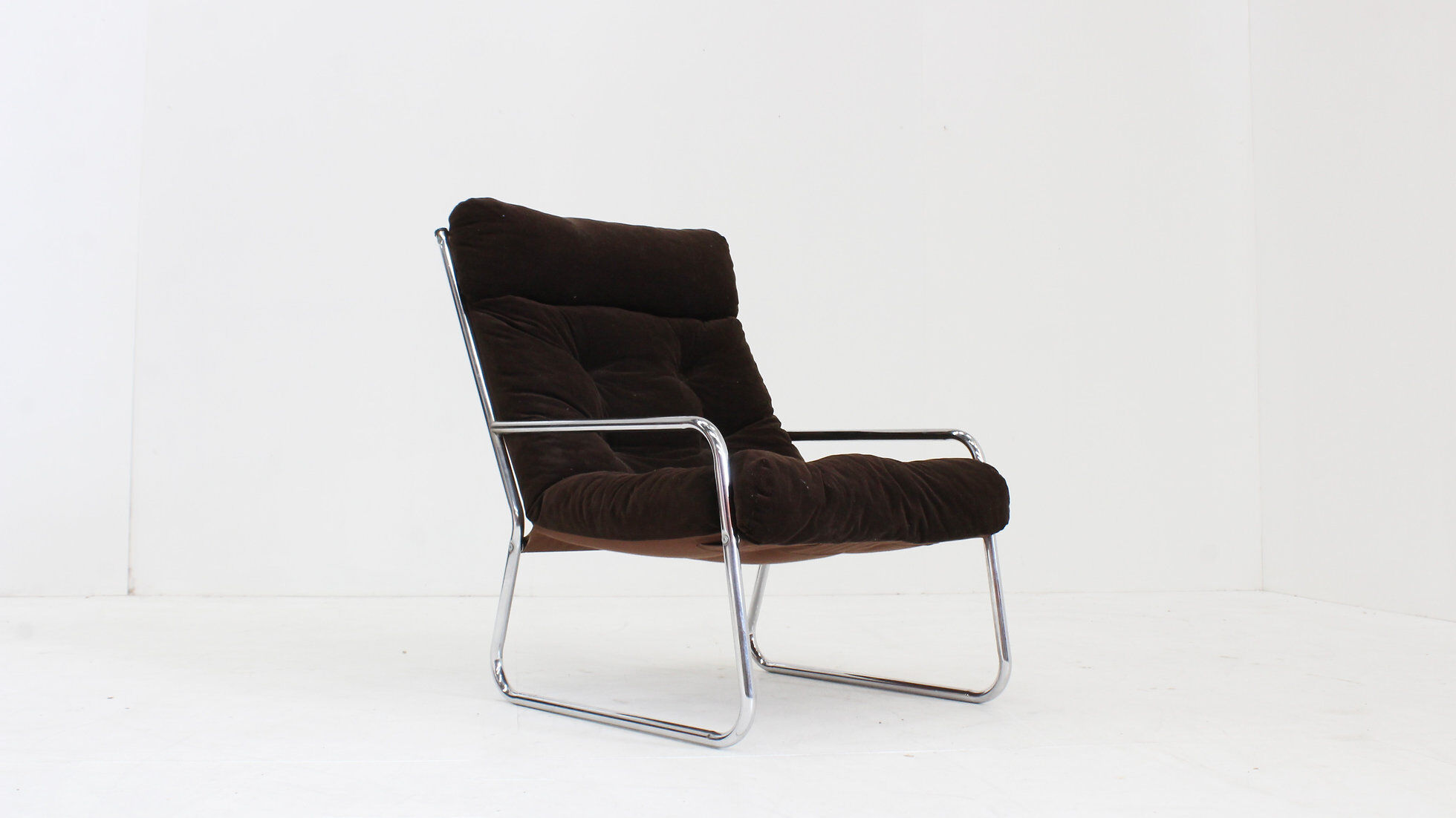 Vintage Space Age chrome armchair by Gillis Lundgren 1970s