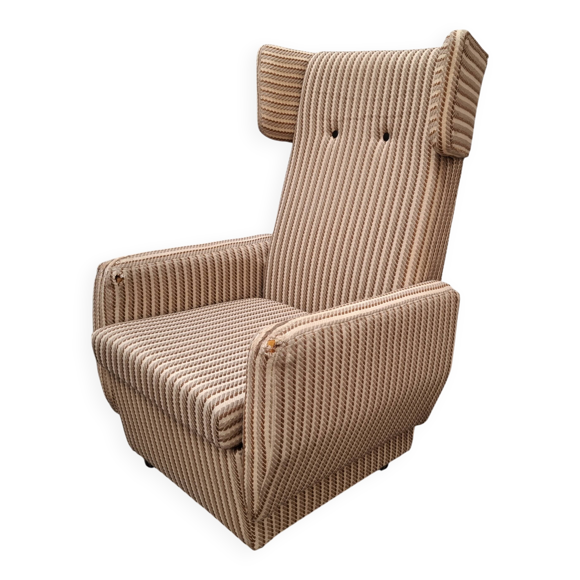 Mid-Century Modern Wingback Lounge Armchair