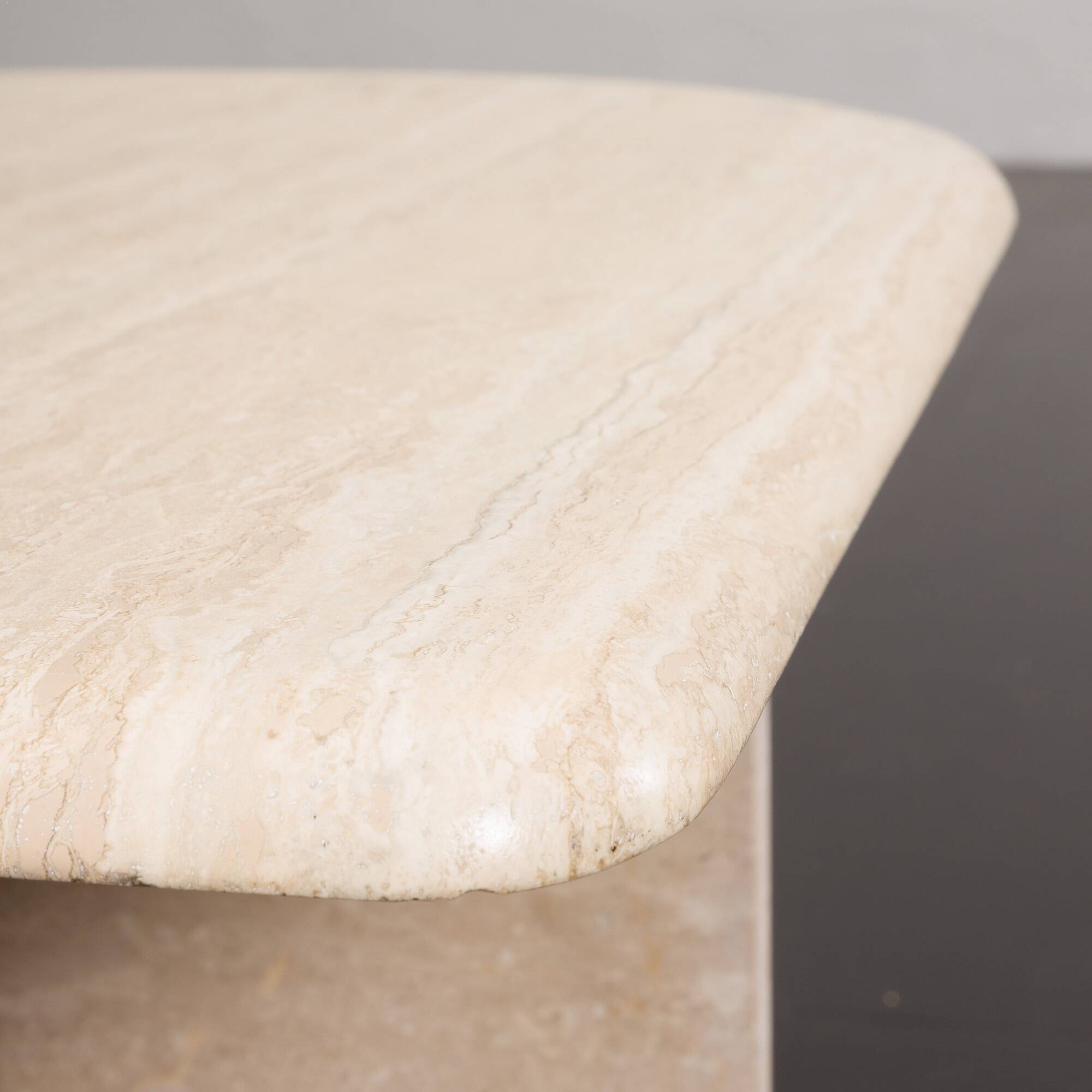 Italian small mid century travertine coffee table, 1970s