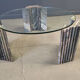 Vintage Italian marble and glass coffee table, 1970s