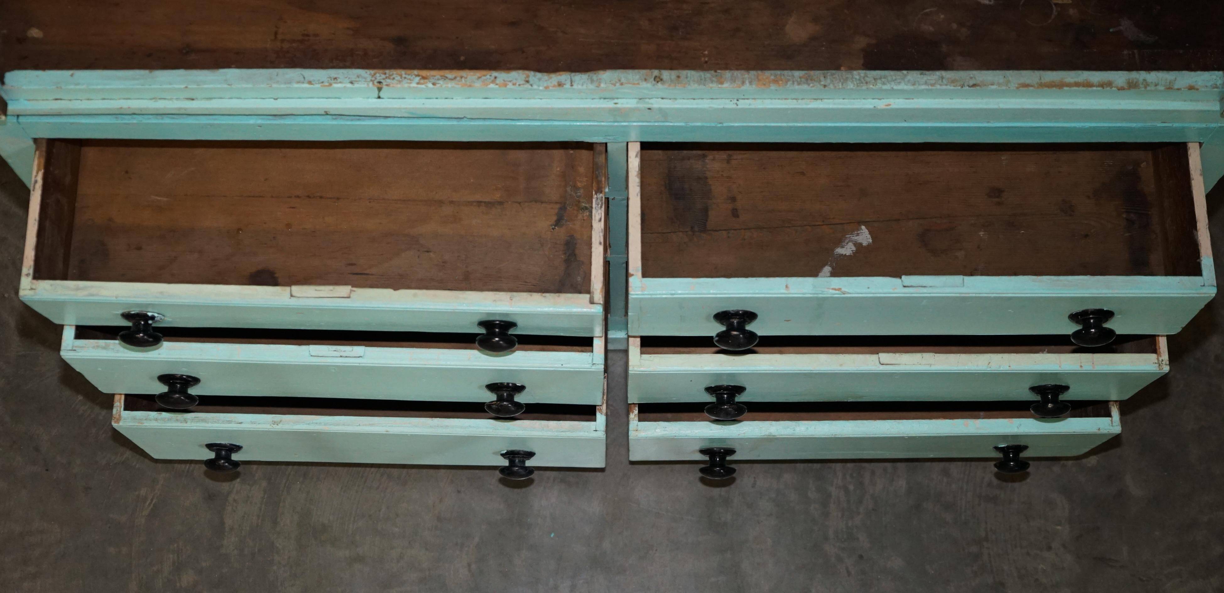 Painted pine linen cupboard or Victorian pantry circa 1860